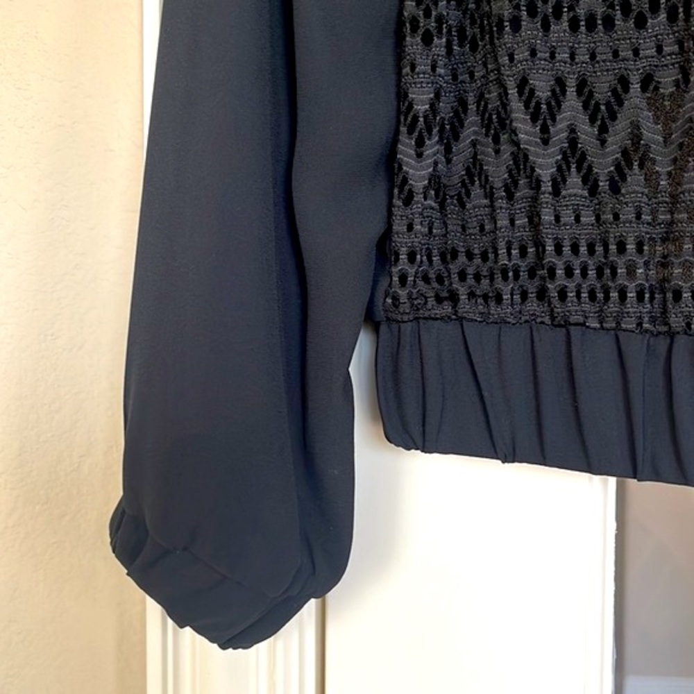 BCX Jacket Small Black Zip-Up Sheer Lace Formal - Picture 4 of 7